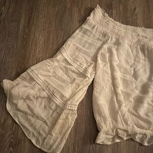 Off the shoulder white top